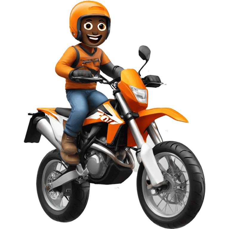 Man doing wheelie on ktm 500  emoji