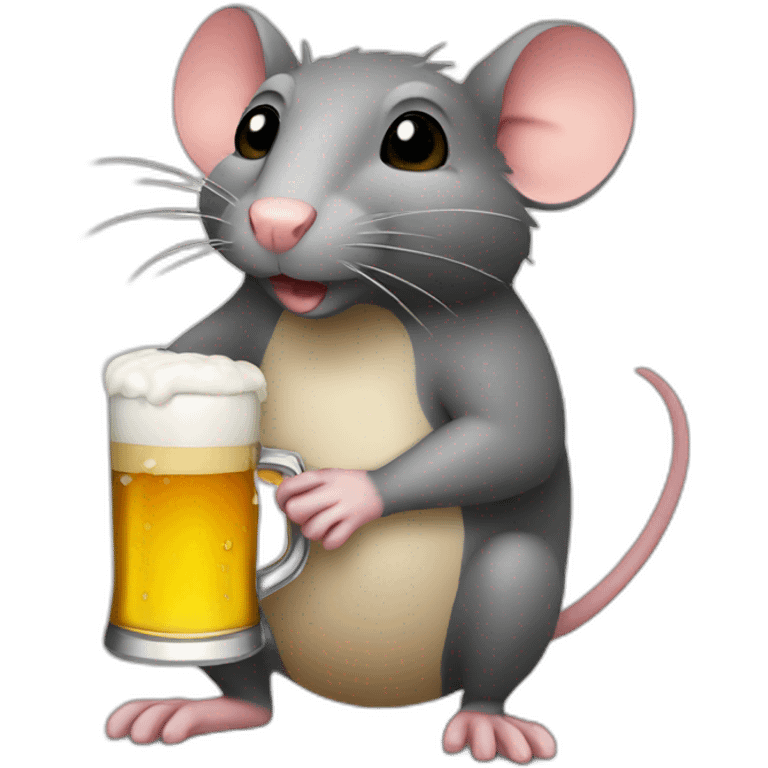 Rat drinking beer emoji