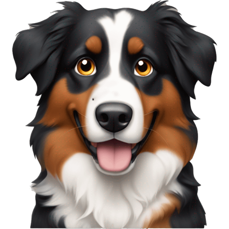 Australian Sheperd with the Colors of a bernese mountain dog emoji