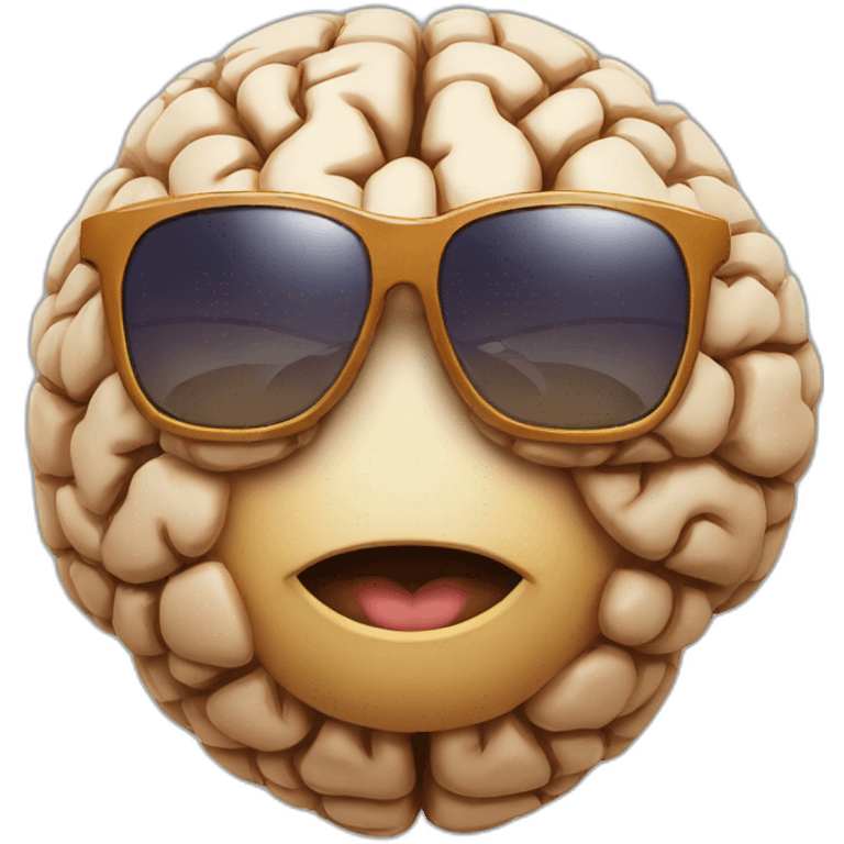 Brain wearing sunglasses emoji