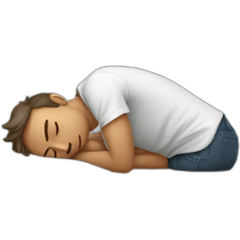 a guy who fall asleep on a table emoji