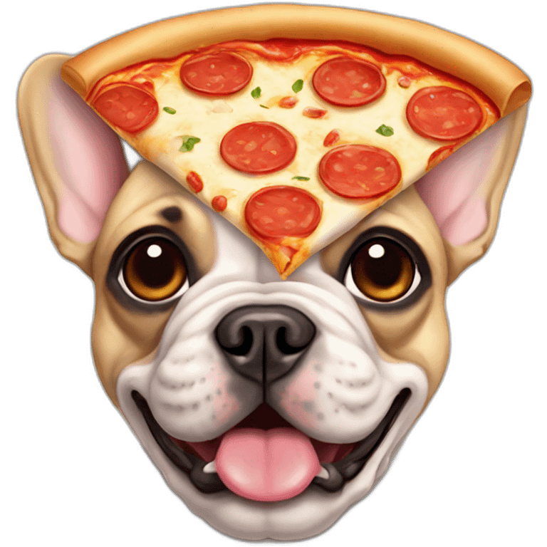 French bulldog eat pizza emoji