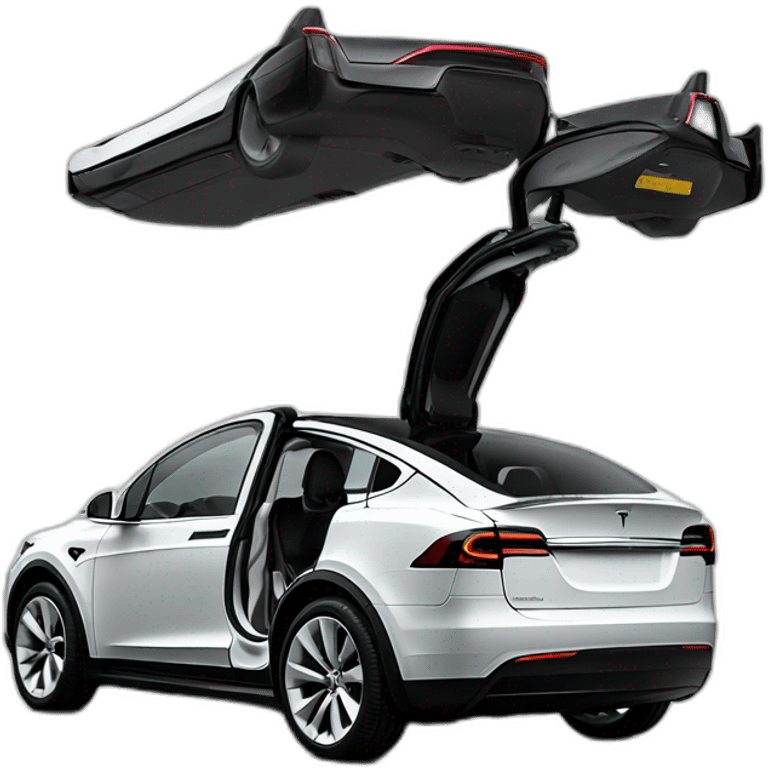 tesla mdodel x open doors shot in profile emoji