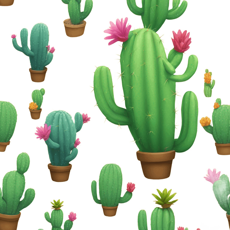 Rainbow cactus emoji