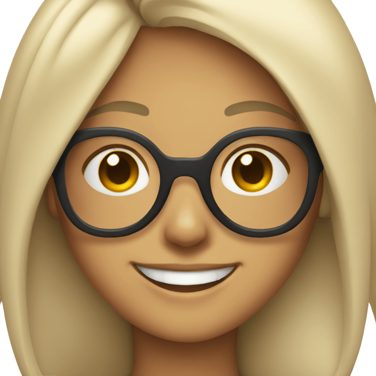 Cool girl smiling with glasses  emoji