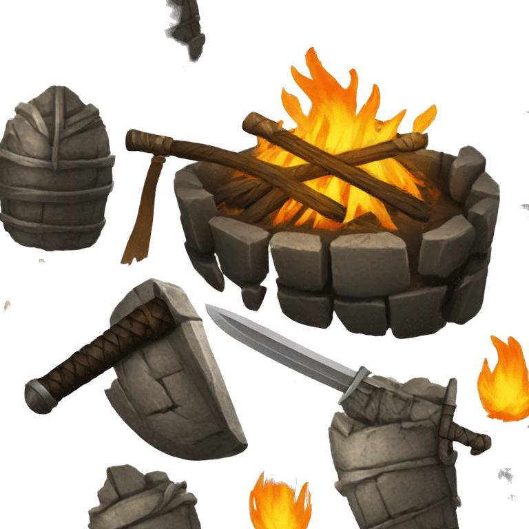 dark souls bonfire with a sword in the middle emoji