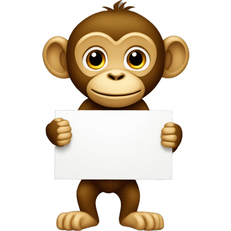 monkey holding a blank sign full view emoji