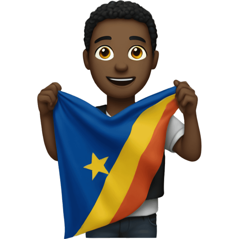 A black person holding a Salvador flag emoji