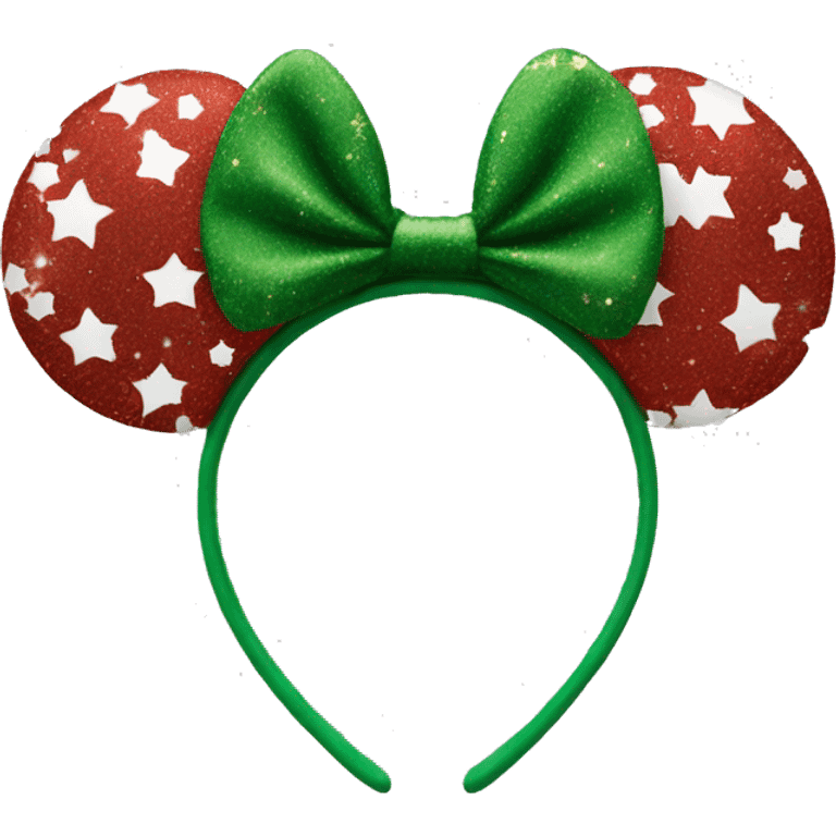 disneyworld minnie ears with christmas color emoji