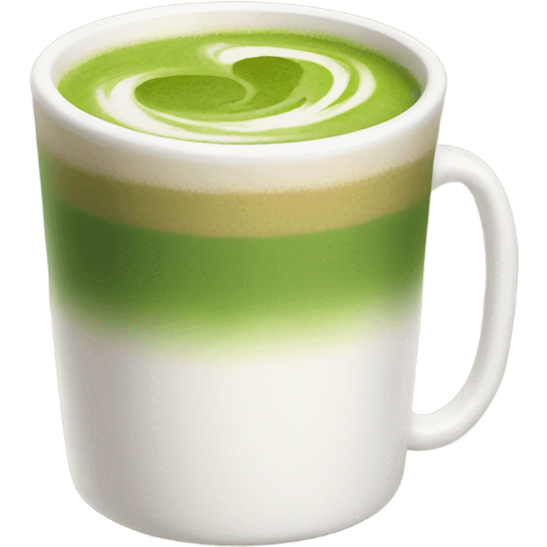 Realistic Matcha latte in white mug emoji