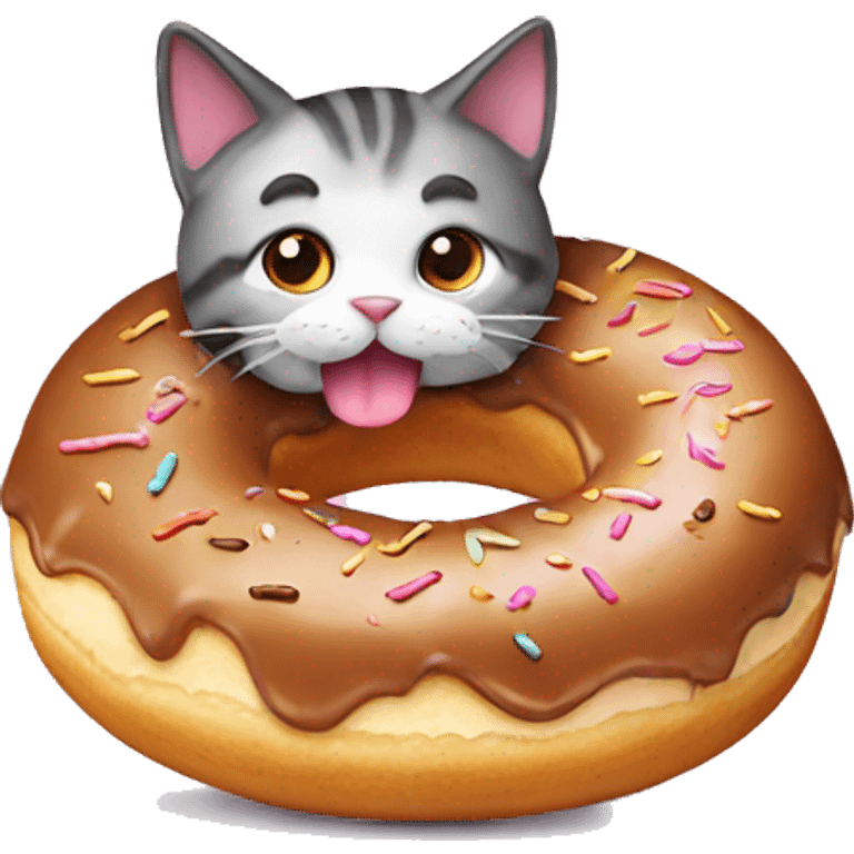 cat eating a donut emoji