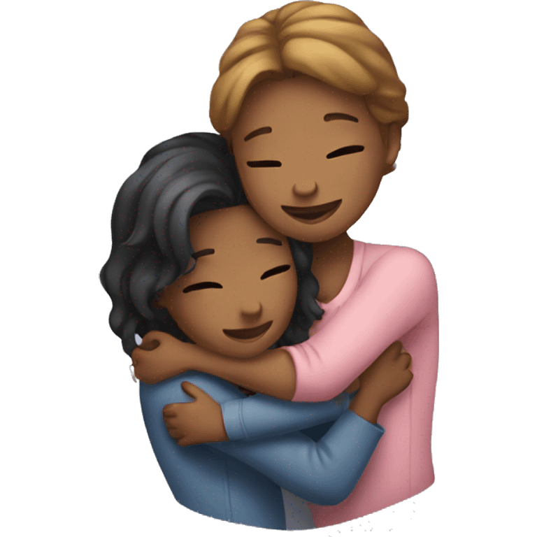 two girls hugging emoji