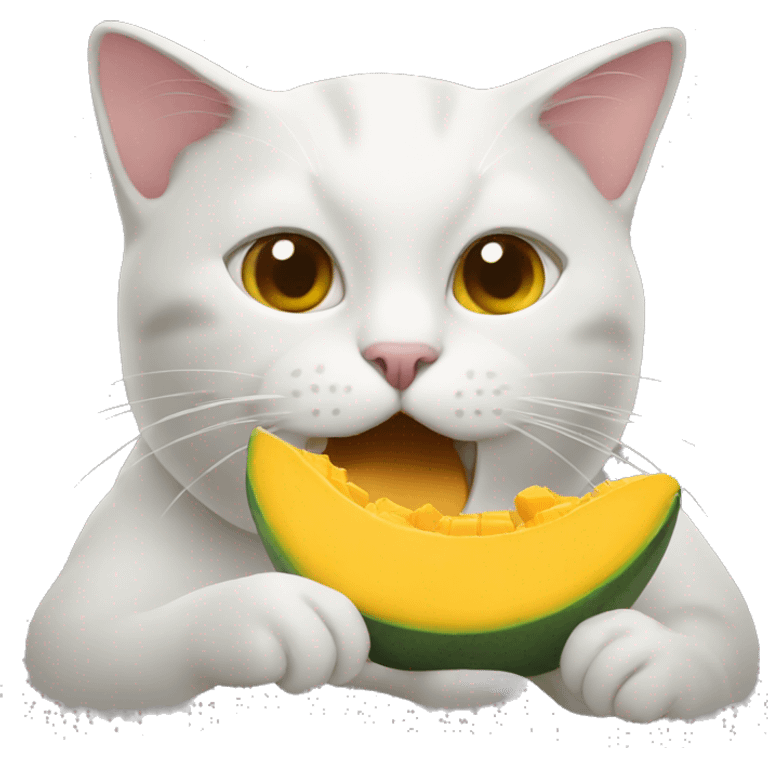 Cat eating mango emoji