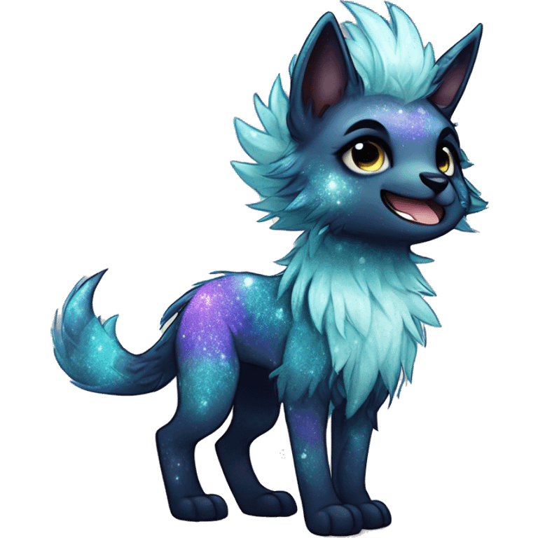 Cool cute Kawaii edgy fantasy animal sparkle fursona Fionbri creature by griffsnuff & LiLaiRa & Falvie full body emoji