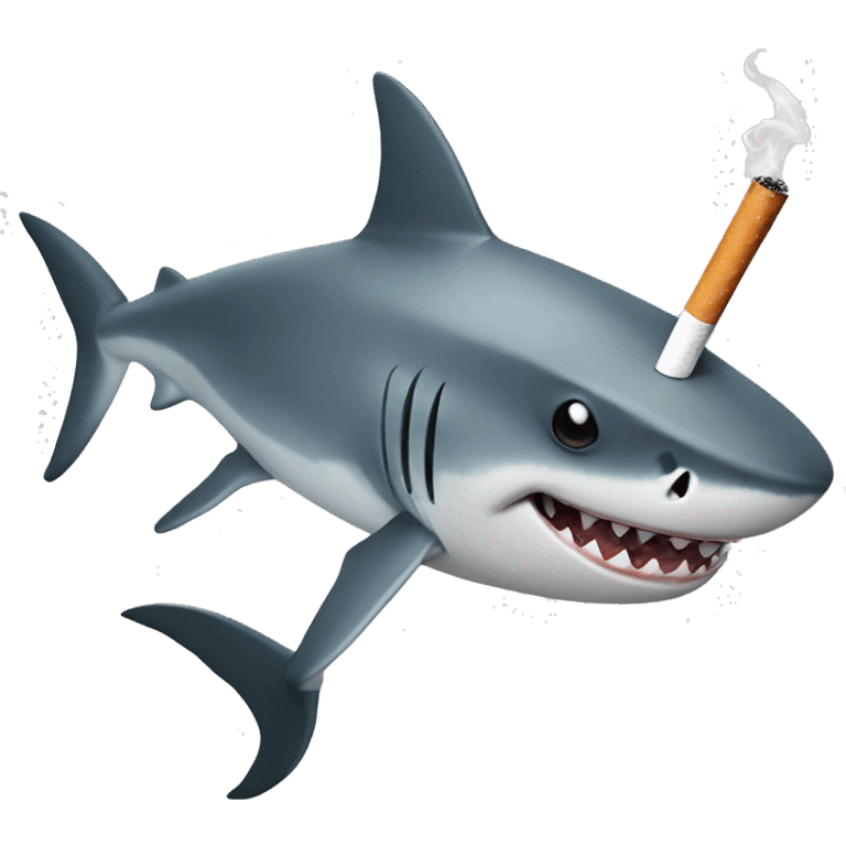 Shark with a cigarette emoji