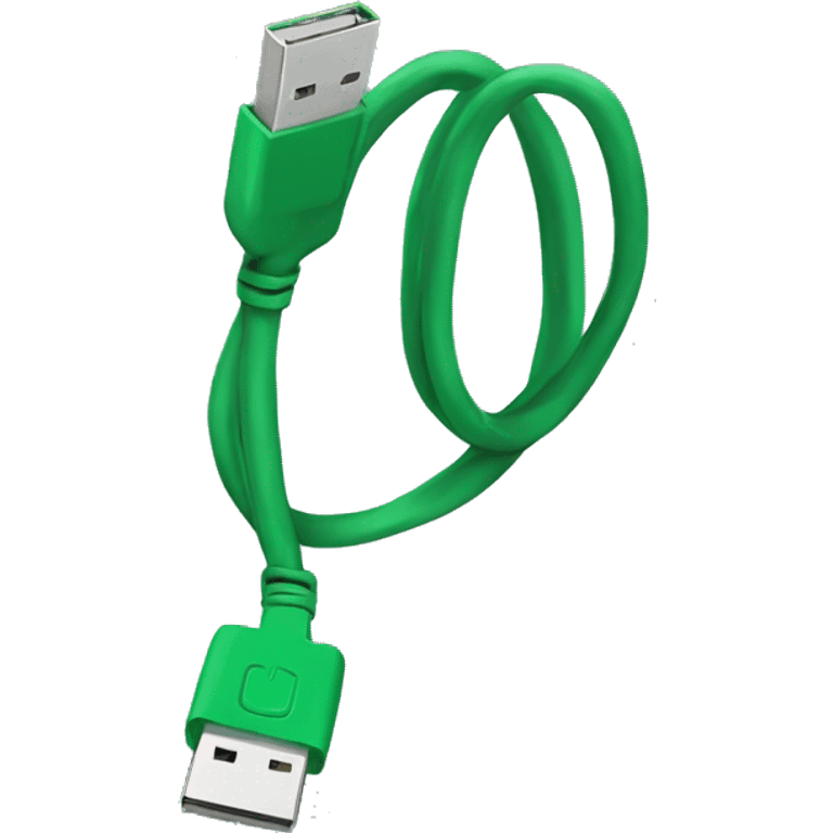 Green usb cable emoji