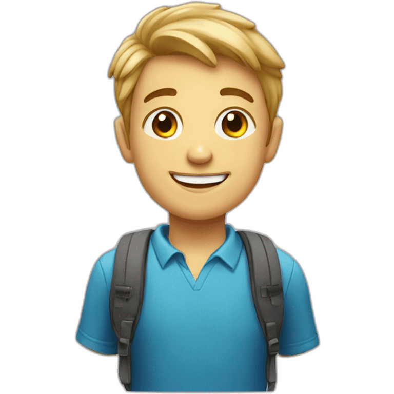 happy school boy emoji