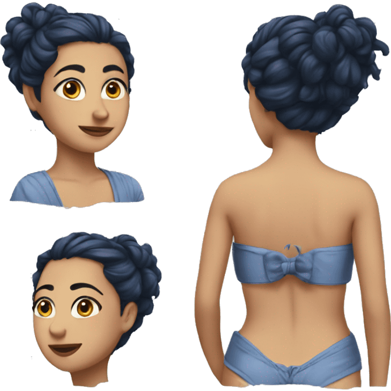 Luna vestida con traje de baño emoji