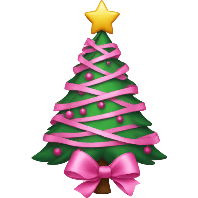 christmas tree with pink bows  emoji