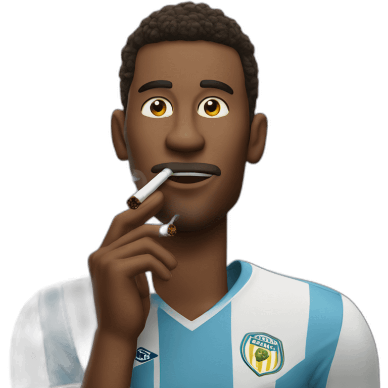 footballer smoking a big cigarrette emoji