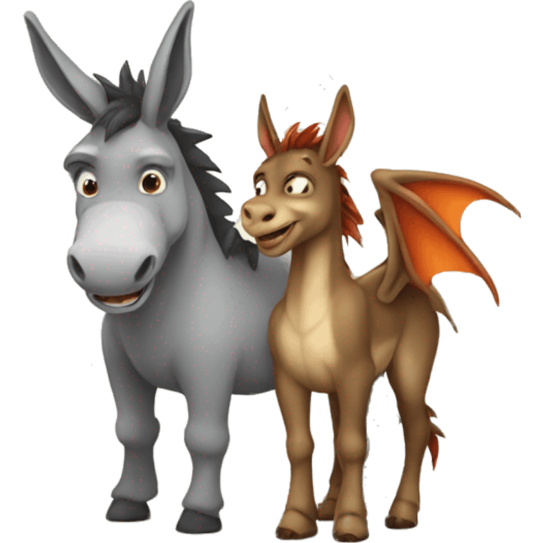 Donkey and a dragon soulmate  emoji