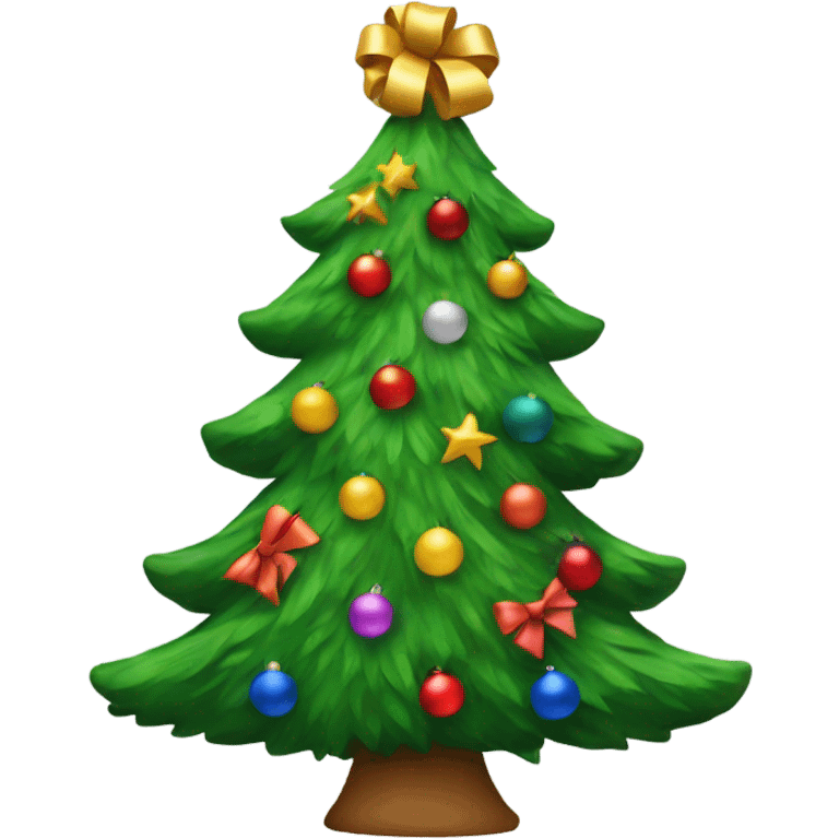 Christmas tree with different color bows on it  emoji