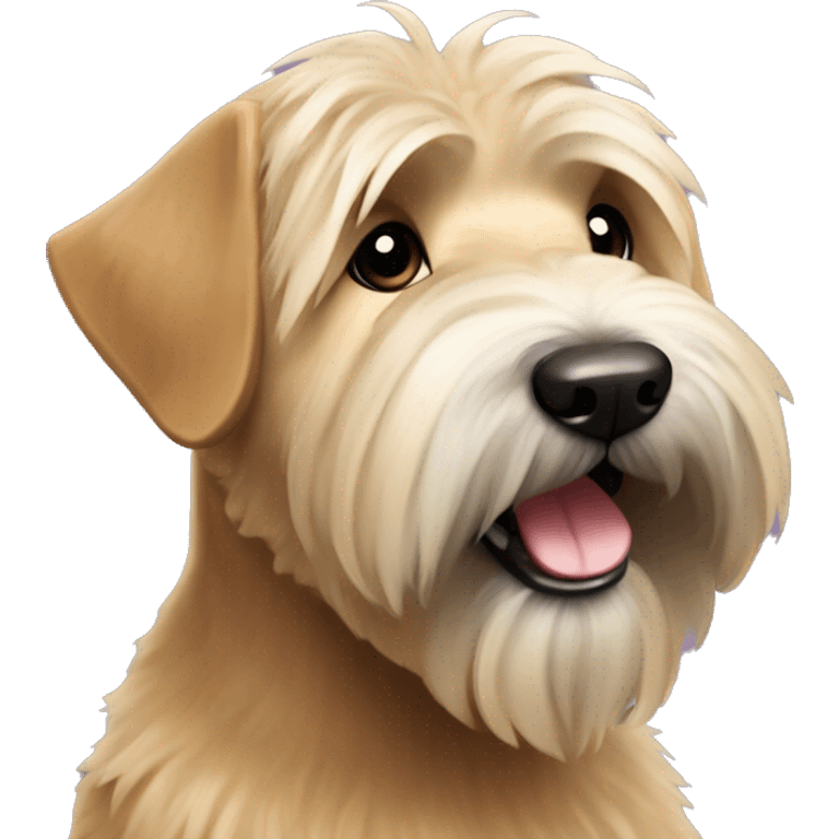 Cute soft coated Wheaton terrier emoji