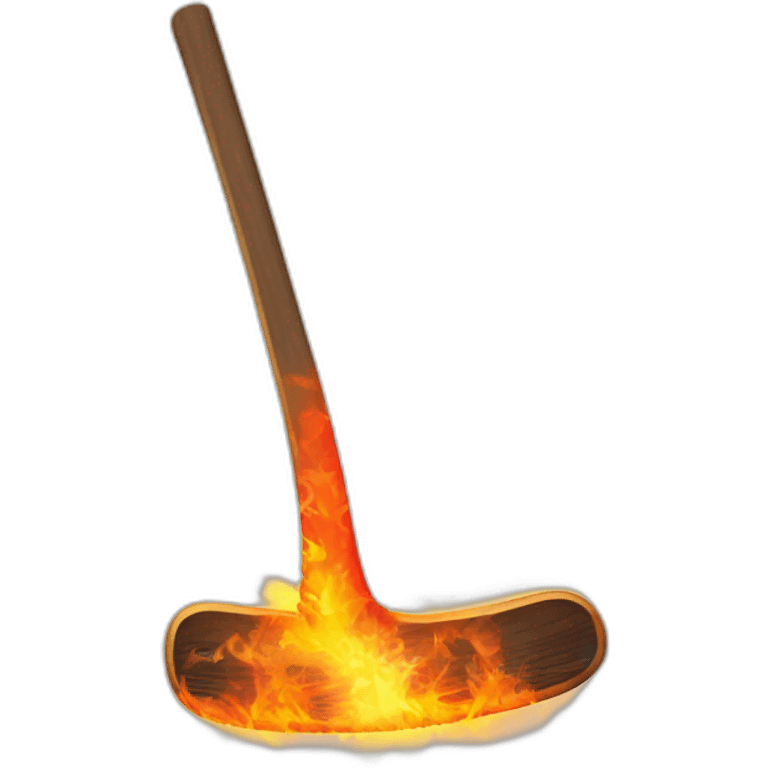 hockey stick with fire emoji