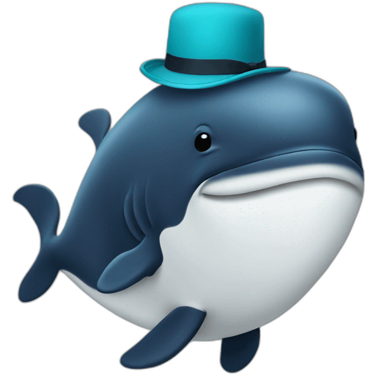 whale with hat emoji