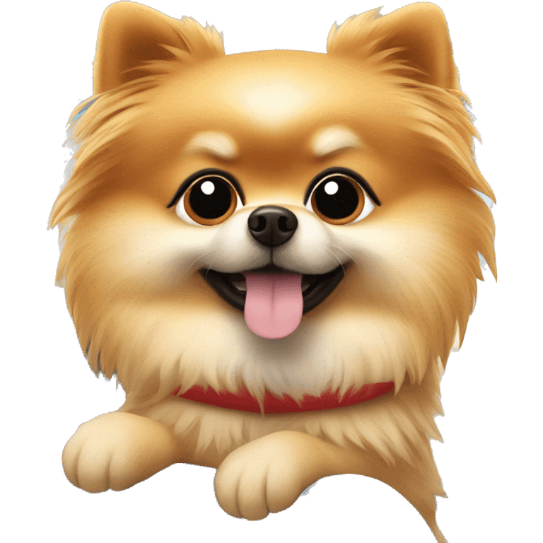 Pomeranian on airplane emoji