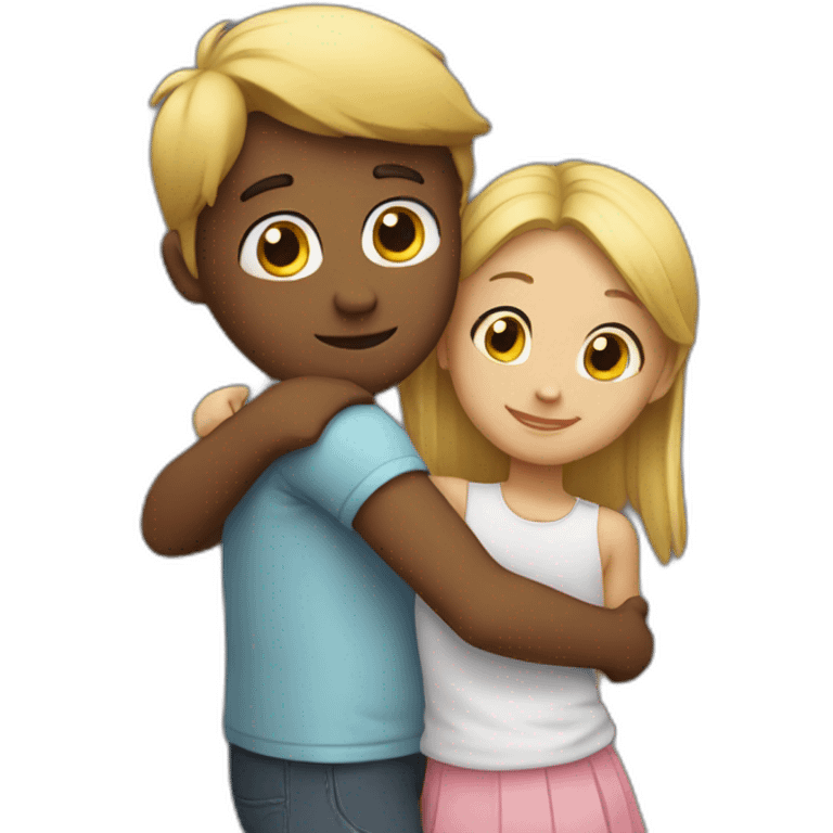 Hug with girl friend  emoji