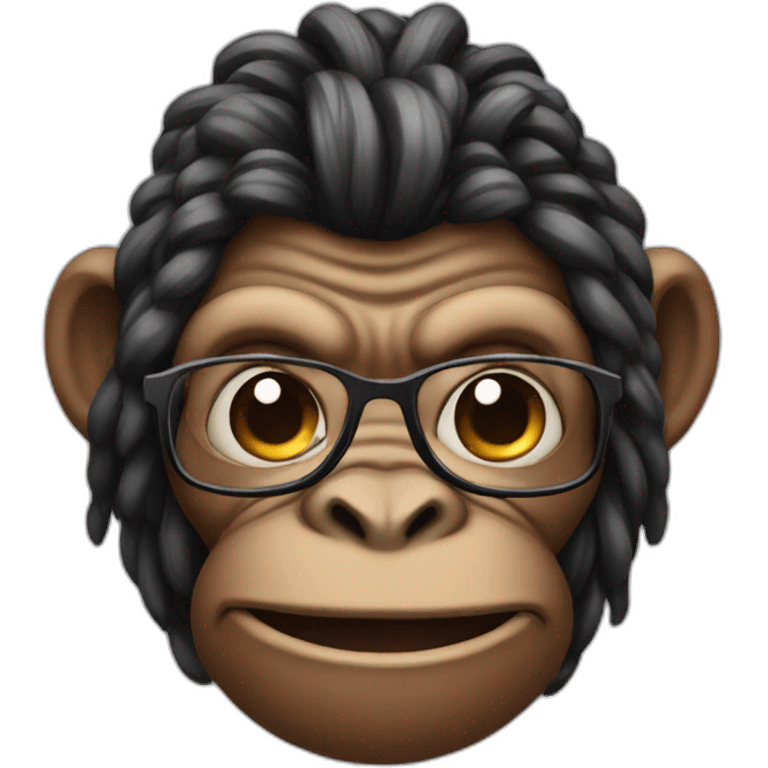 Big ape with braids and glasses  emoji