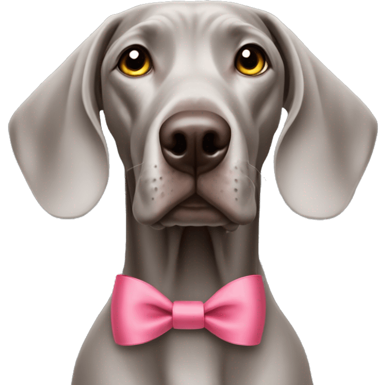 Weimaraner with ribbon on head emoji