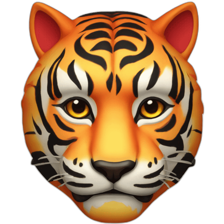 fire tiger Japanese mask emoji