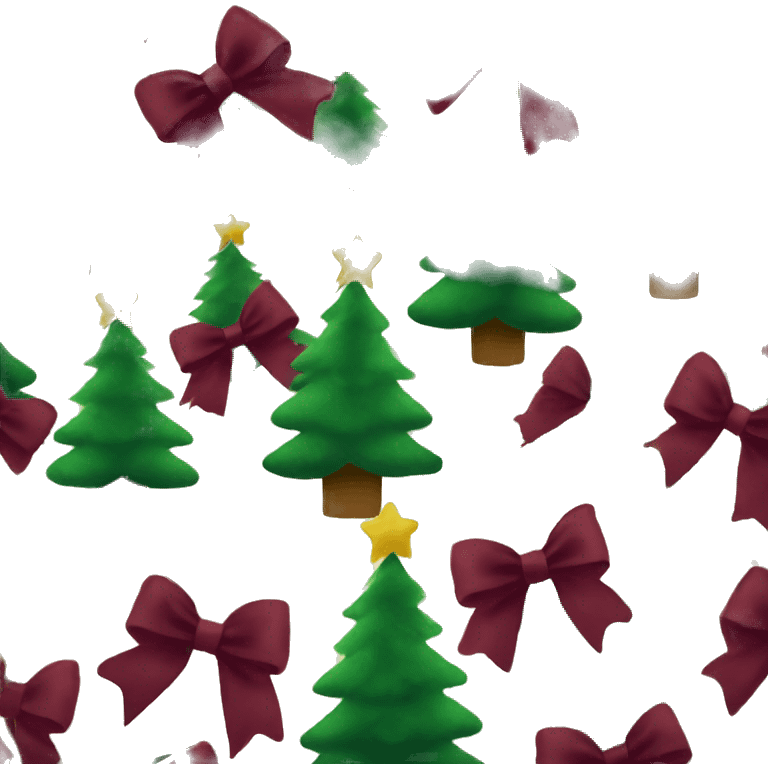 Christmas tree with burgundy bows emoji