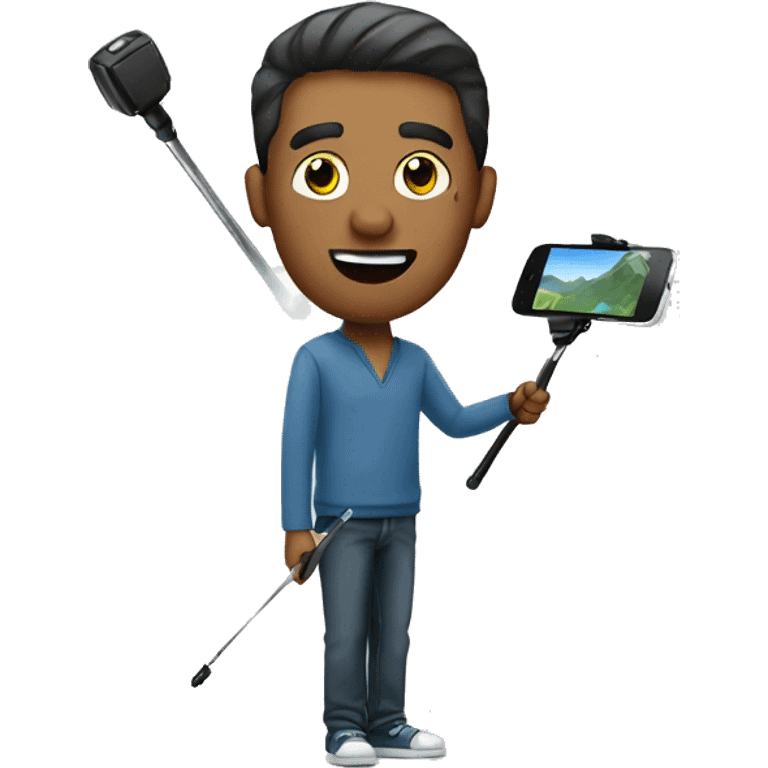 man with a selfie stick emoji