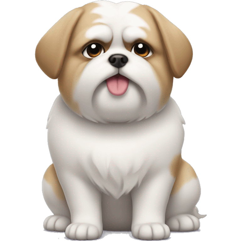 white fat short shitzu dog emoji