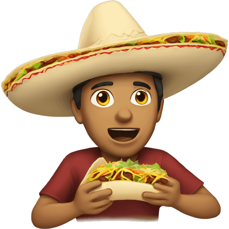 Mexican eating tacos  emoji