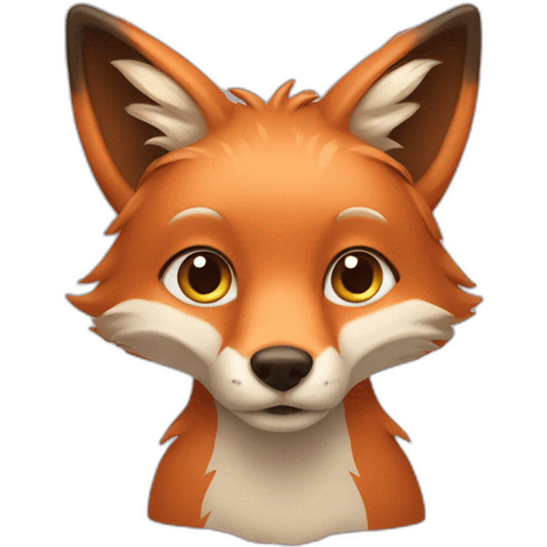 Fox With beige head hair  emoji