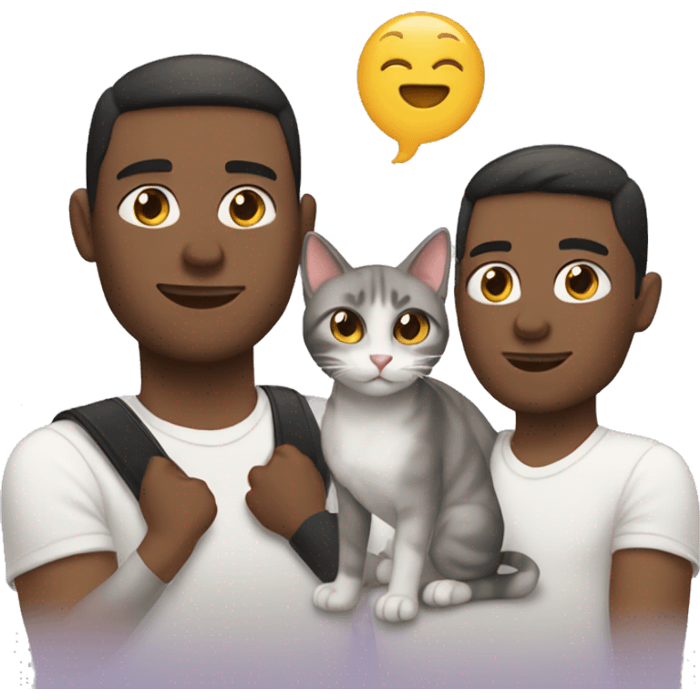 white gay couple with two cats emoji