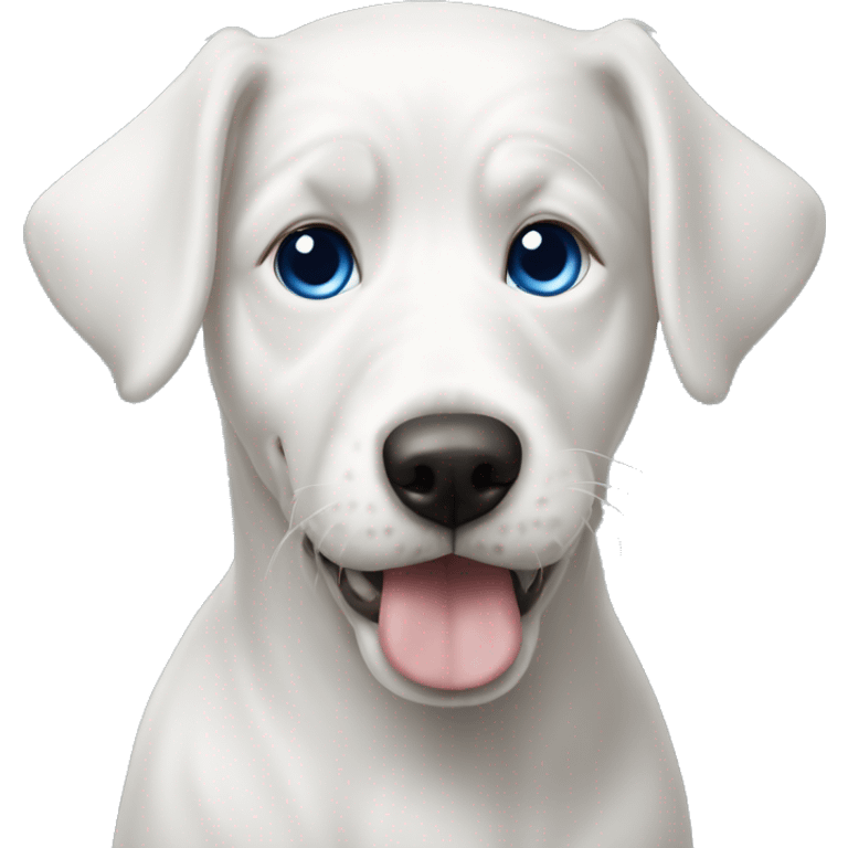 White Maltase dog with 1 blue eye  emoji