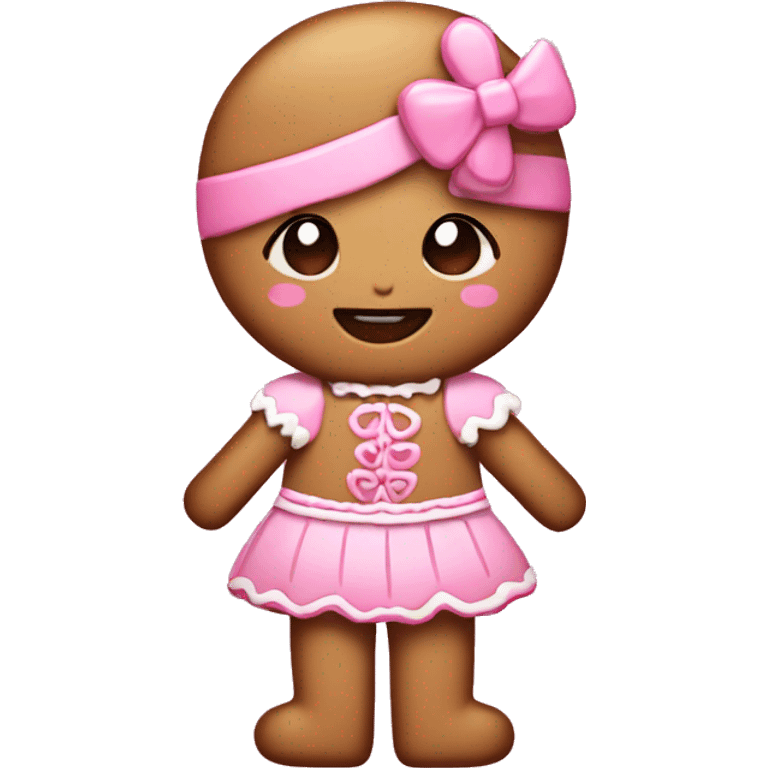 Pink girly gingerbread  emoji