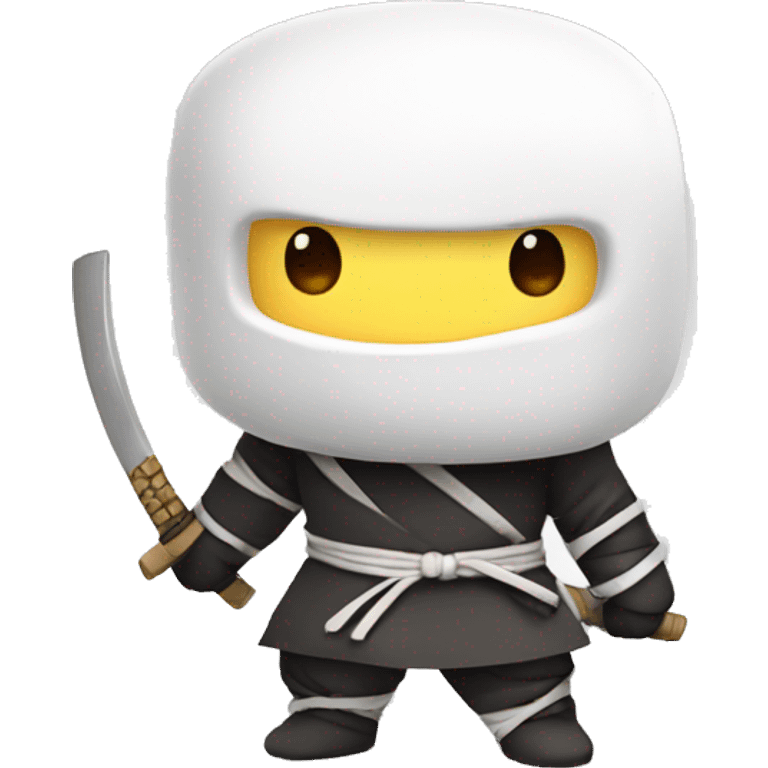 Cute Chibi marshmallow ninja emoji