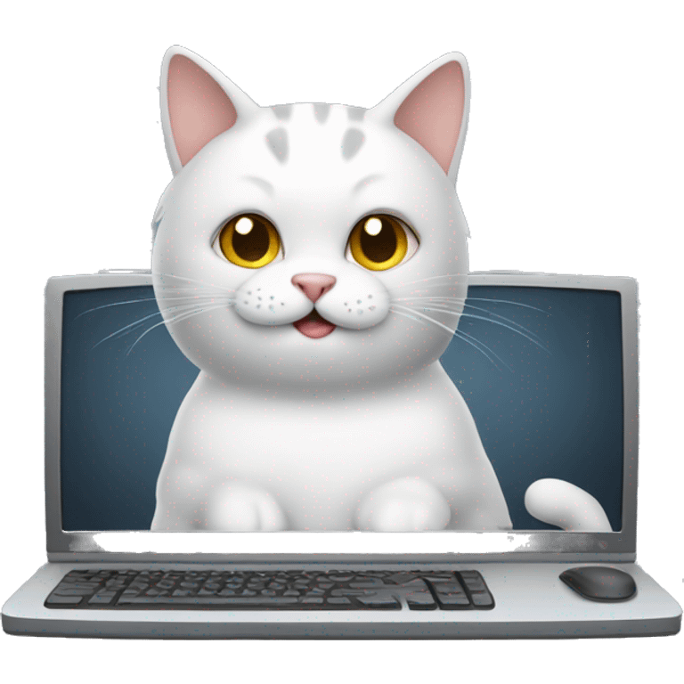 cat with computer  emoji