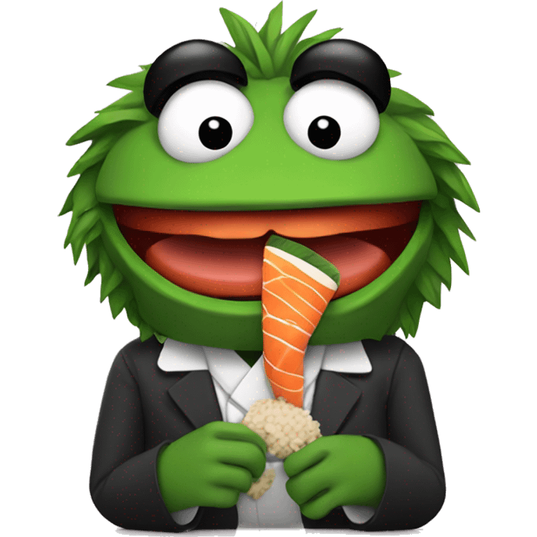 bert the muppet eating sushi emoji