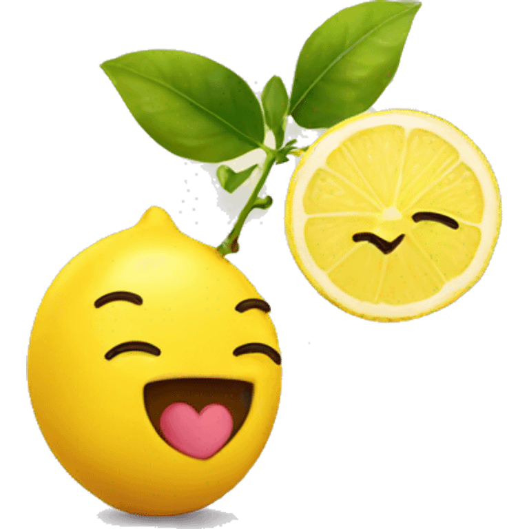 cute lemon character with a heart next to it emoji