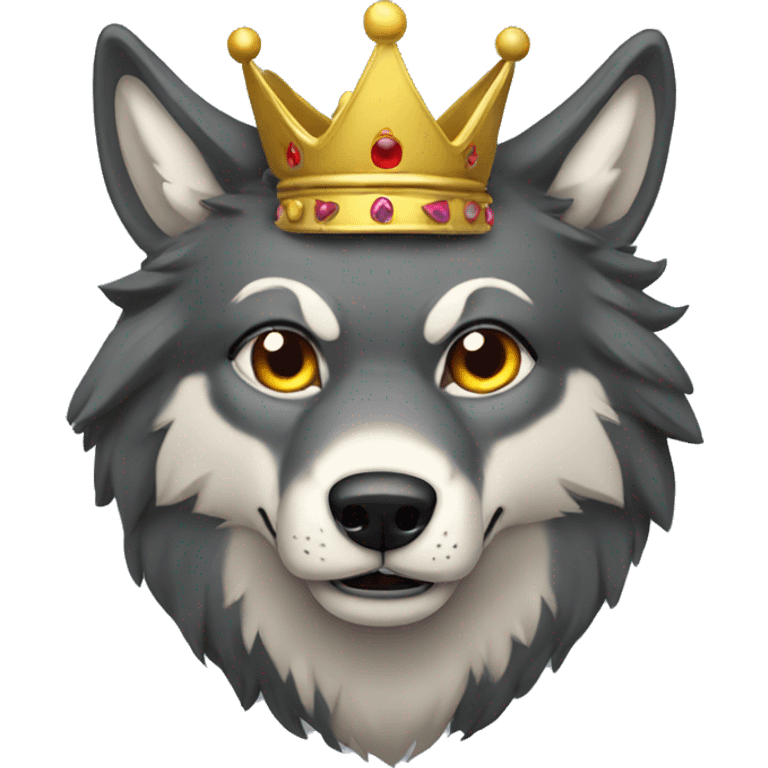 Alpha Wolf With crown on Head  emoji