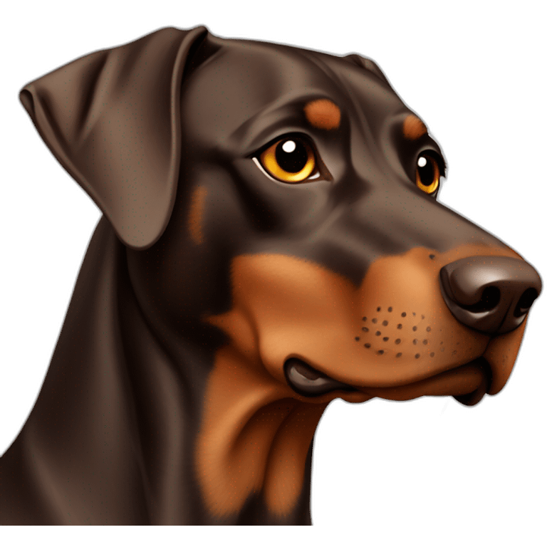 brown dobermann  emoji