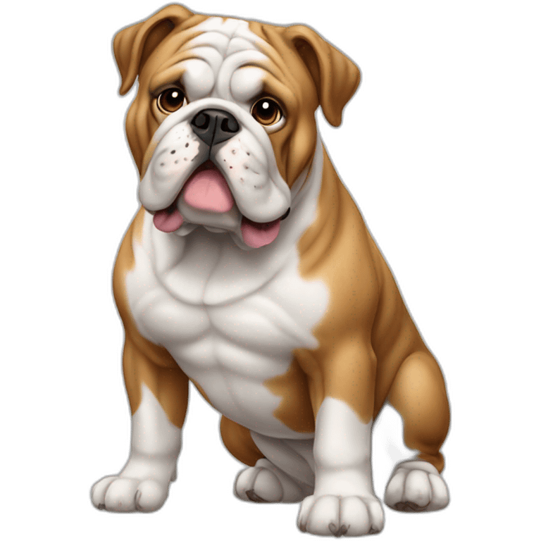 Dog english Bulldog full body emoji