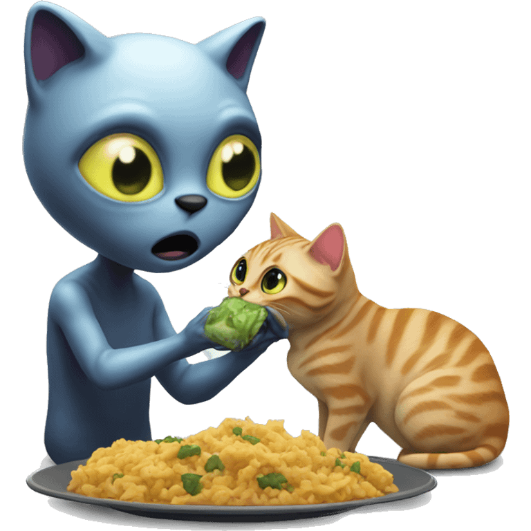 Alien eating cat emoji